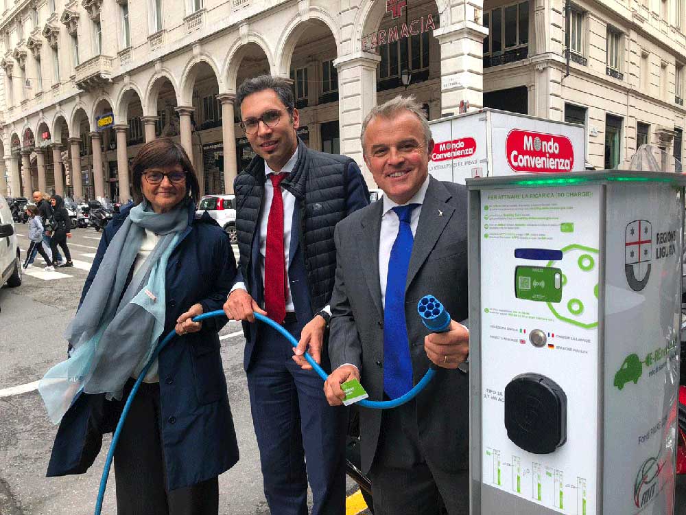 Progetto Mobilità Sostenibile Genova e Savona: 22 nuove stazioni di ricarica elettrica