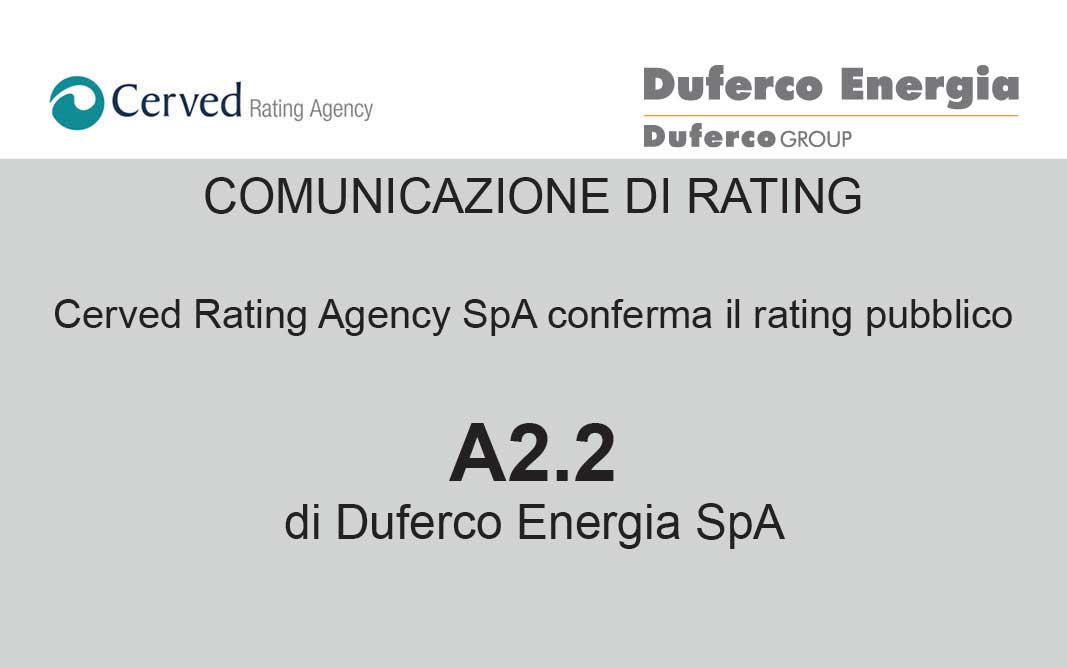 Duferco Energia conferma il rating pubblico A2.2